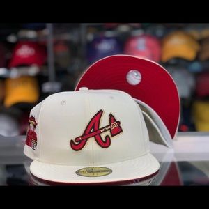 Atlanta Braves Off-White/Red Fitted